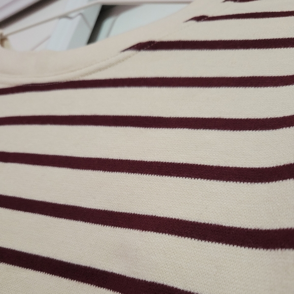 ZARA beige sweater with burgundy stripes - Picture 4 of 4